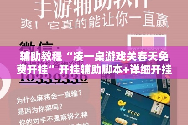 辅助教程“凑一桌游戏关春天免费开挂”开挂辅助脚本+详细开挂安装教程