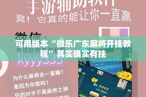 可用版本“微乐四川麻将外卦神器下载微信小程序”开挂辅助脚本+详细开挂安装教程