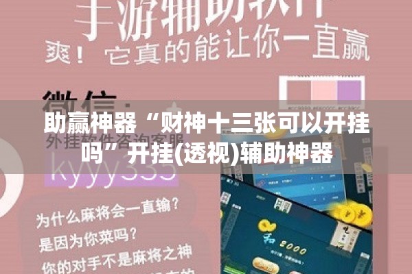 玩家辅助神器:方片十三张如何拿好牌”(透视挂)辅助透视教程