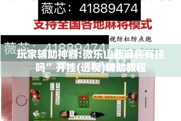 玩家辅助神器:微乐山西麻将有挂吗”开挂(透视)辅助教程