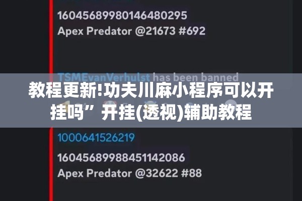 教程更新!功夫川麻小程序可以开挂吗	”开挂(透视)辅助教程